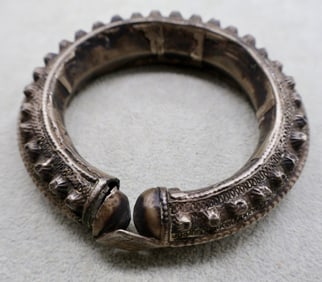 A Large Yemenite Coin Silver Tribal Bangle