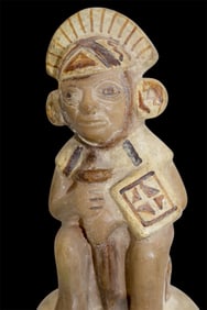 A Moche Style Human Effigy Pottery Vessel