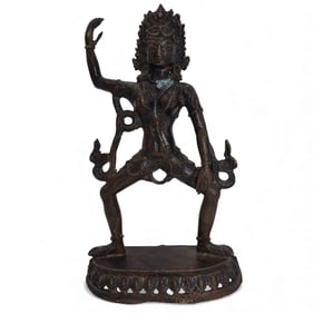 A Nepalese Buddhist Bronze Diety Sculpture of Shiva