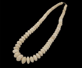 A Tribal Made Graduated Bone Disk Necklace