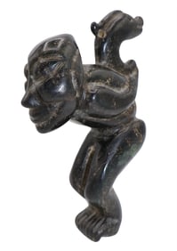 A Hongshan Culture Carved Jade Man Figure Pendant
