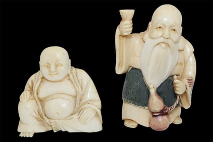 A Pair of Japanese Carved Figures