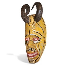 A Fine Polychrome Mexico / Guatemala Dance Diablo Mask