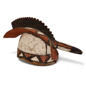 A Polychrome Mossi Bird Mask Burkina Faso