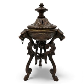 A French Napoleon III Bronze Griffin Pastille Burner