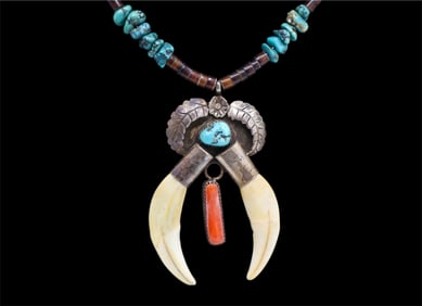 An Early Tom Charlie Navajo Artist Naja Necklace