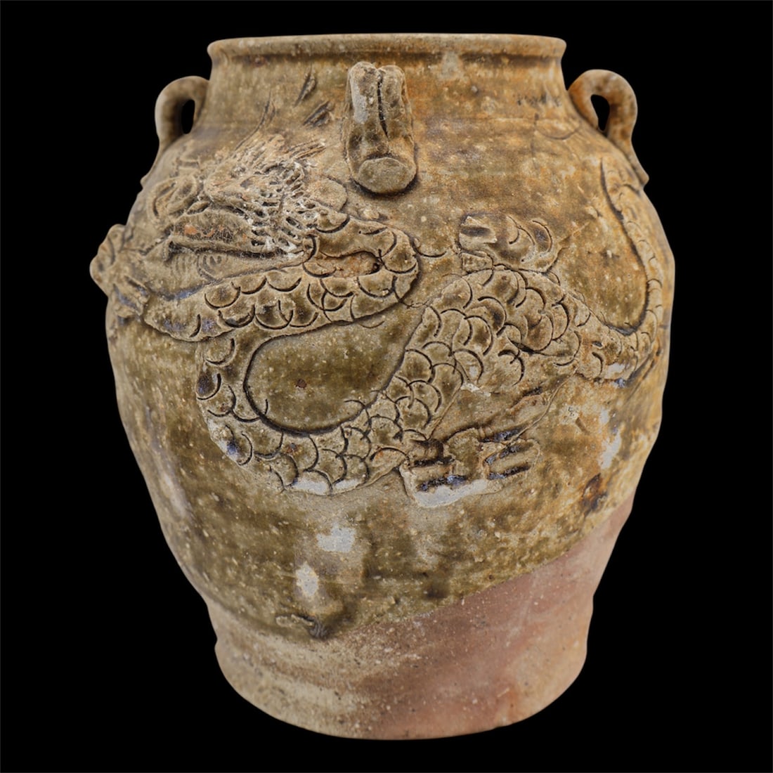 A Ming Dynasty Chinese Dragon Martaban Stoneware Jar (1 of 9)