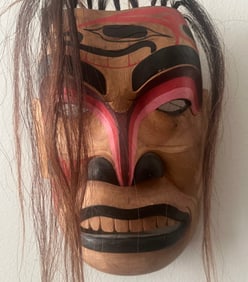 A Northwest Coast Carved & Painted Potlach Shaman Mask