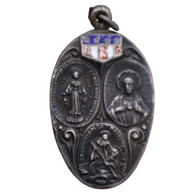 A Sterling & Enamel Catholic Triple Military War Medal