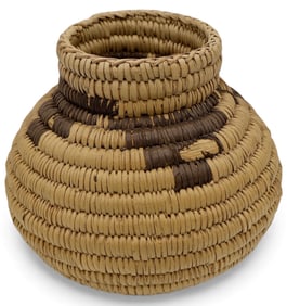 A Native American Pima or Papago Hand Coiled Basket
