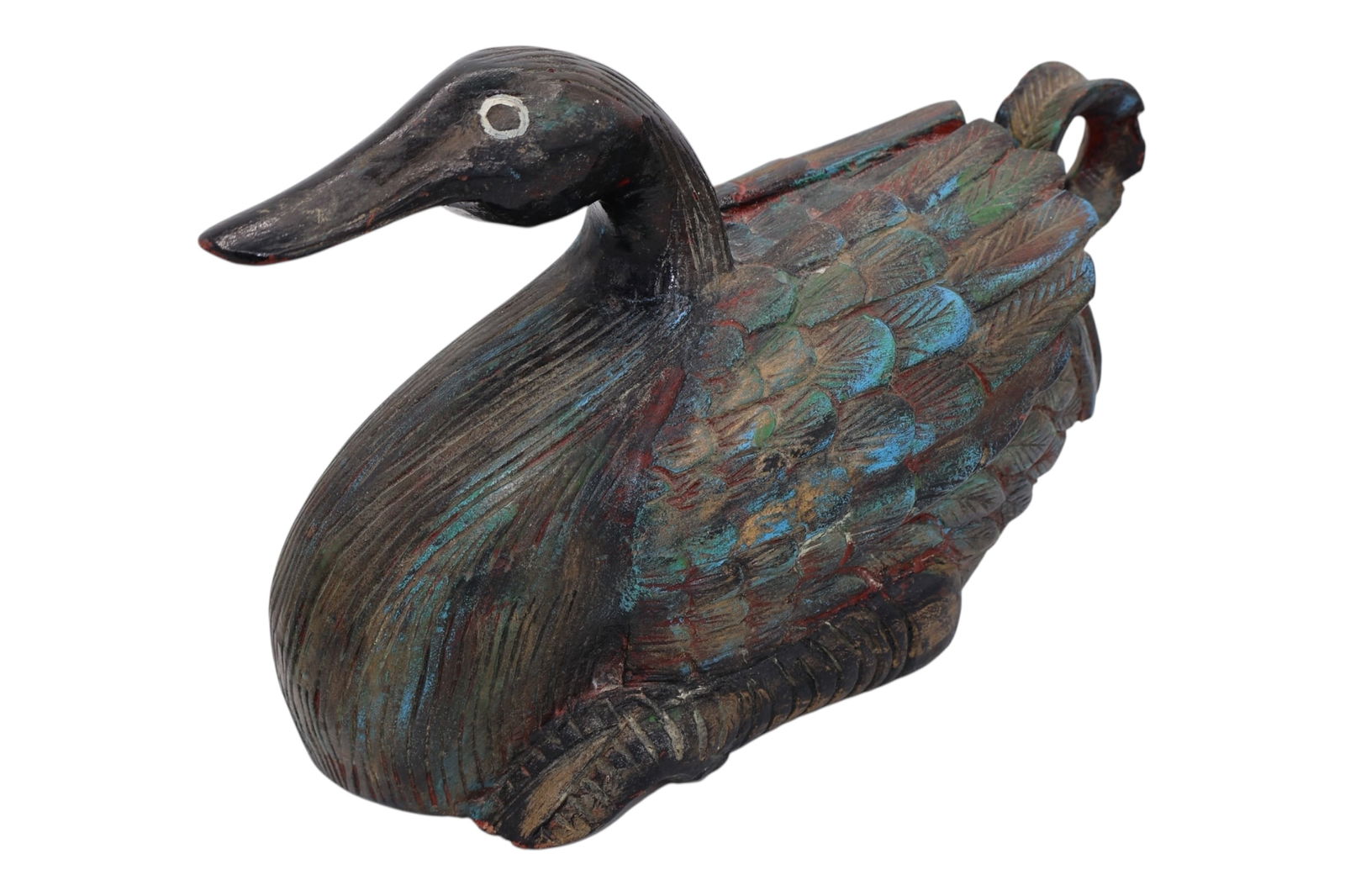 An Older Finely Carved Wooden Duck Sculpture (1 of 10)