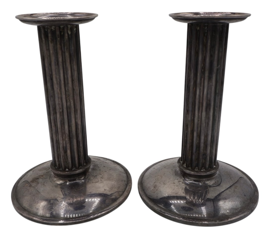 A Pair of Danish Silver Plated Candlesticks (1 of 4)