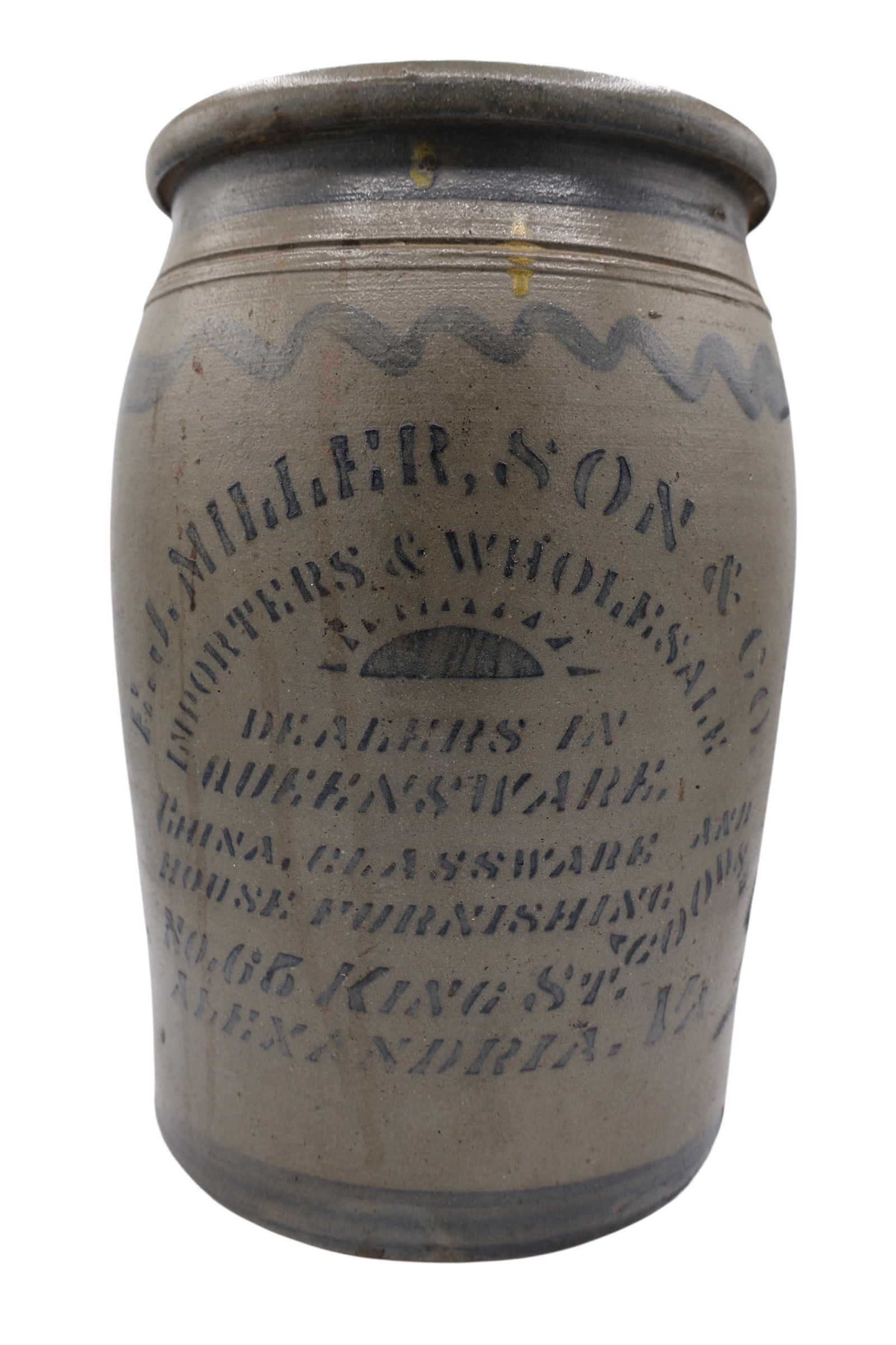 An Outstanding Pennsylvania Stoneware Crock for EJ MILLER Va (1 of 8)