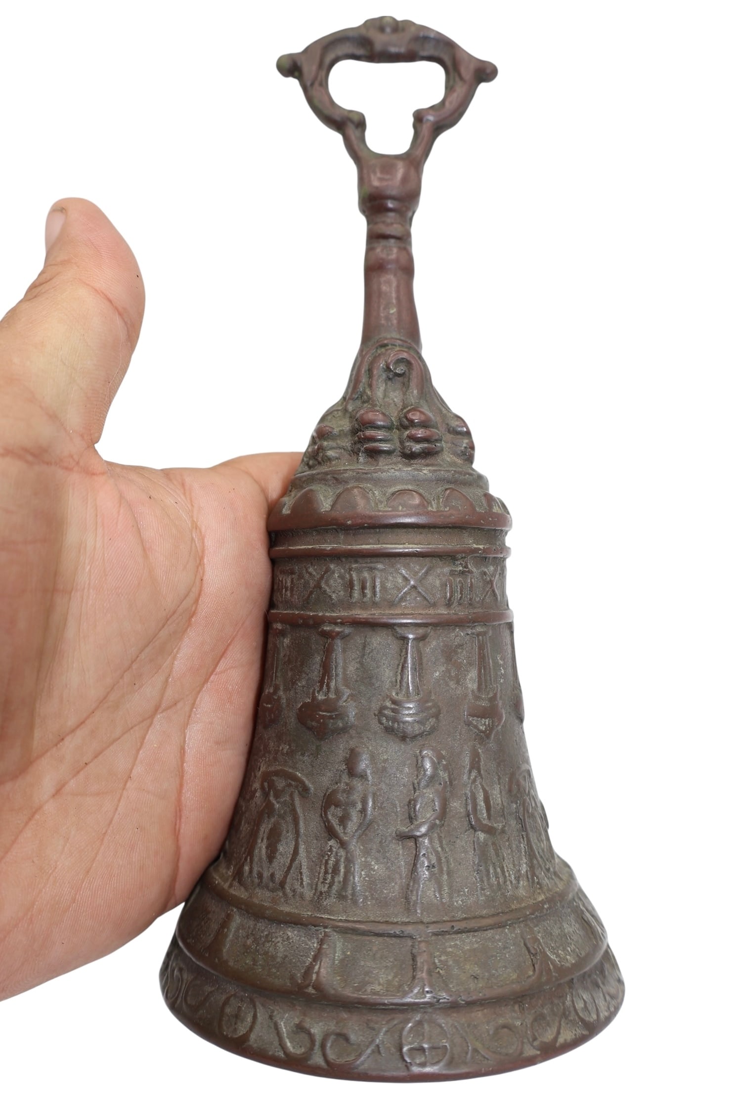 A Large Antique Bronze Decorated Bell (1 of 7)
