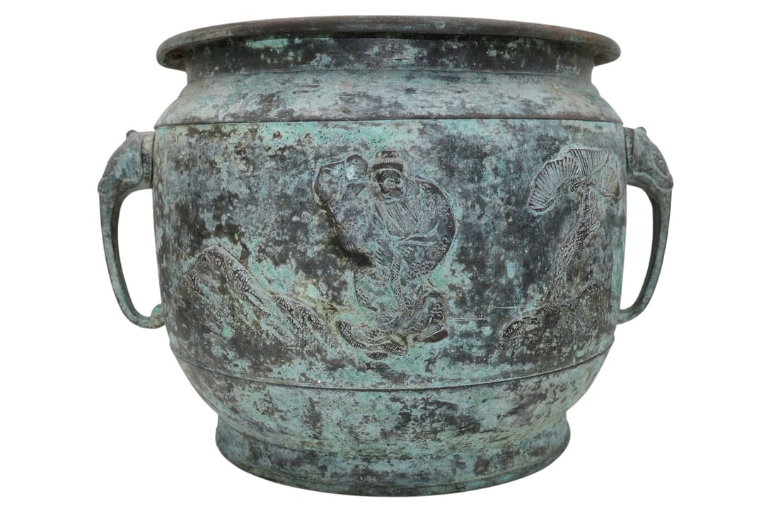 An Antique Chinese Beast Handled Bronze Censer (1 of 11)