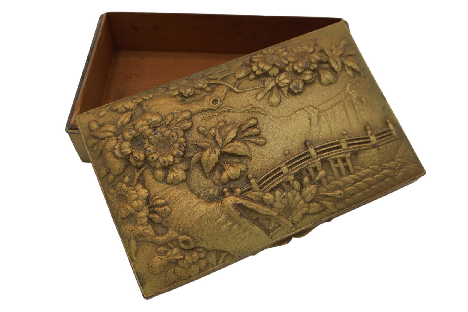 An Art Deco Era Metal & Wood Lined Cigar Box (1 of 7)