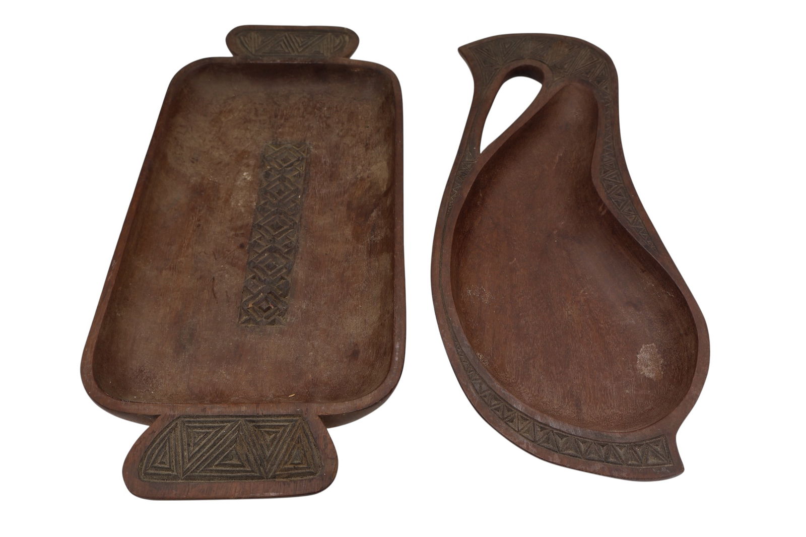 A Pair of Kuba Tribe Carved Wood Trays (1 of 5)