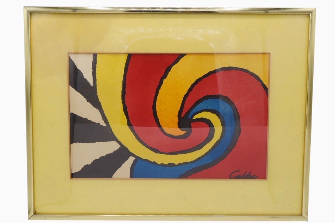 Original Alexander Calder Spiral Swirls Signed Lithograph: Artist: Alexander Calder, American (1898 - 1976)Title: SwirlsYear: circa 1970Medium: Lithograph, signed in the plate.