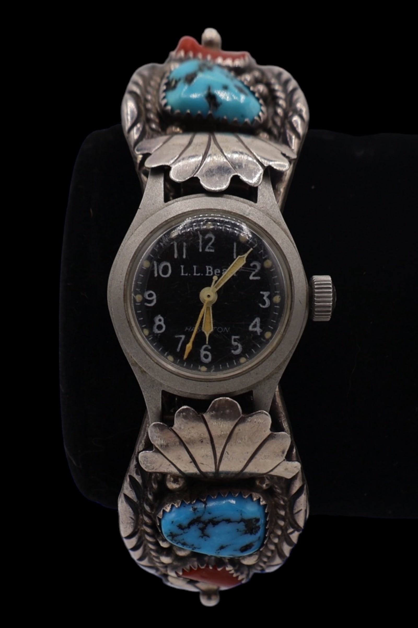 A Native American Begay Sterling Silver Turquoise @ Coral Watch