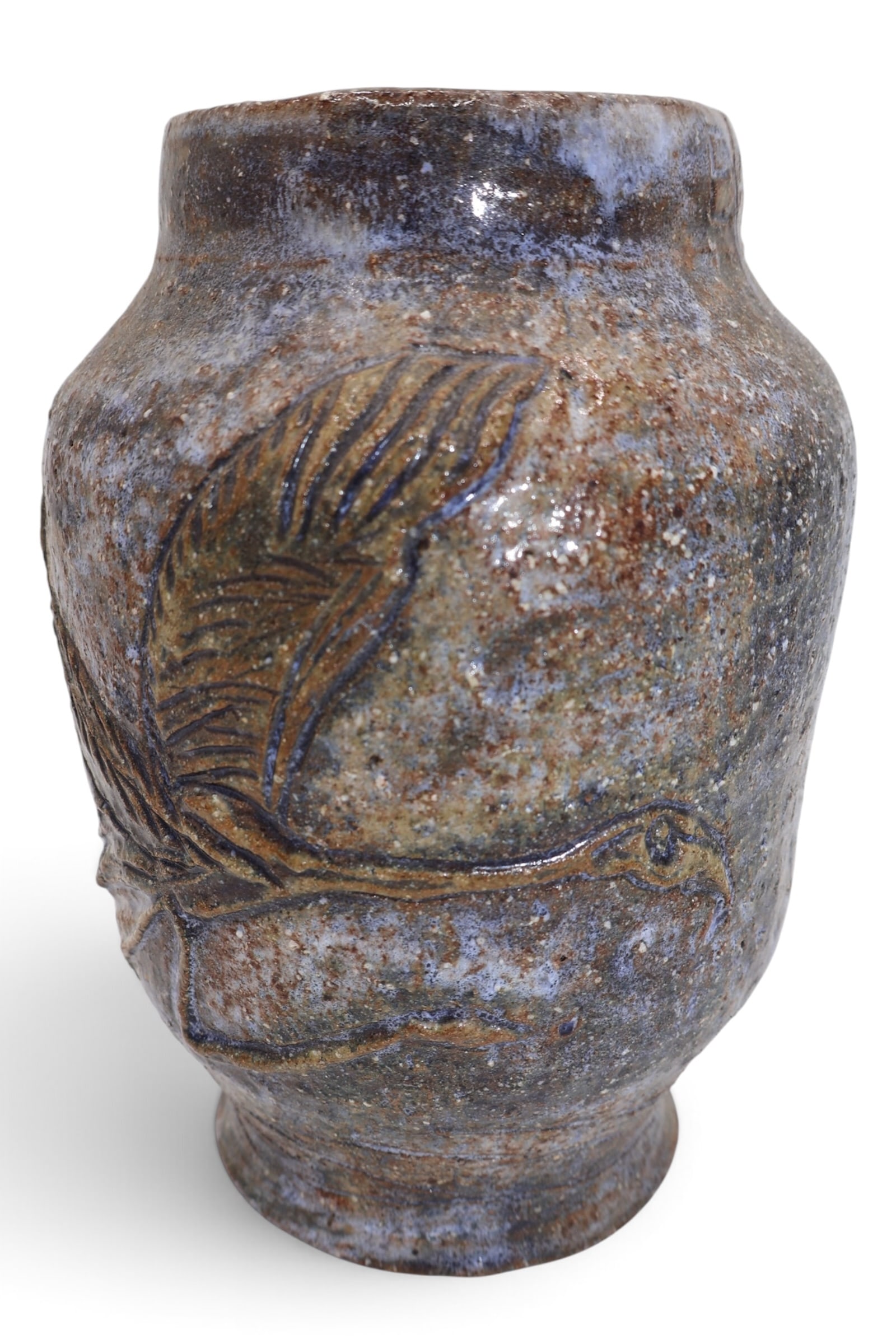 A Stoneware Vase with Applied Waterbird Design (1 of 9)