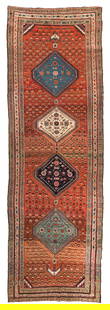 Antique Caucasian Karabagh Runner Rug: Antique Karabagh Runner Rug 4.1 x 12.6 ft c. 1900