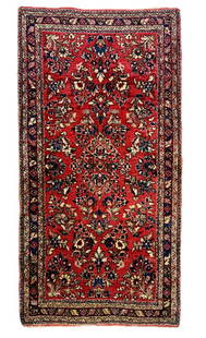 Antique Sarouk Rug: Antique Sarouk Rug 2.2 x 4.1 ft. c. 1920s