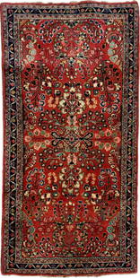 Antique Sarouk Rug: Antique Sarouk Rug 2 x 4.1 ft. c. 1920s