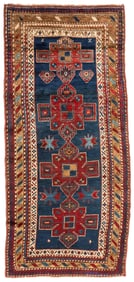 Antique Caucasian Kazak Runner Rug