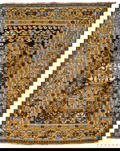 Antique Cabestan Russian Rug: Antique Cabestan Russian Rug 3.9 x 4.10 ft c.1900