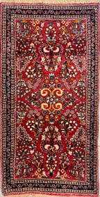 Antique Sarouk Mini Rug