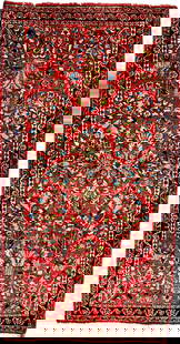 Antique Sarouk Mini Rug: Antique Sarouk Mini Rug 2.2 x 4 ft c. 1920