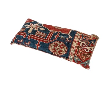 Antique Caucasian Carpet Lumbar Pillow