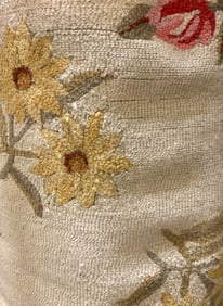 Oversize Antique French Provincial Hooked Rug