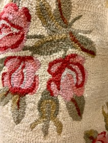 Oversize Antique French Provincial Hooked Rug