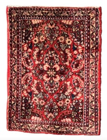Antique Sarouk Mini Rug Mat