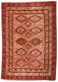 Antique Silk Soumak Flat Weave Silk Rug