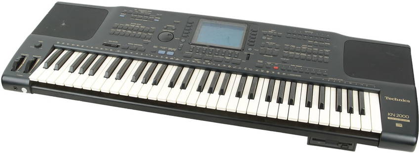 Technics KN 2000 PCM Keyboard General MIJI: Electric keyboard. 61 keys. Black finish. Weight 13.6kg. No Visible Damage. Electrics untested.