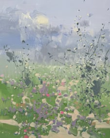 Summer View landscape Impressionism Original oil Painting, Ready to Hang