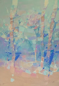 Pearl Grove Landscape Impressionism Original oil Painting, Ready to Hang