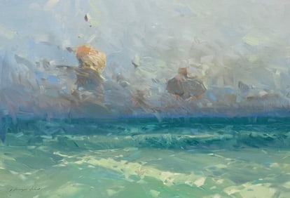 South Bay Seascape Impressionism Original oil Painting Ready to Hang