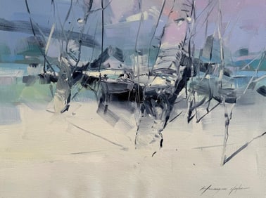 Rooted in Contrast Landscape Original oil Painting, Ready to Hang
