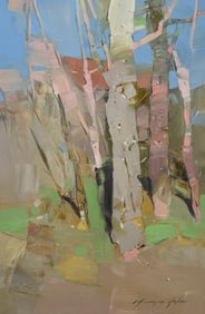 Grove Landscape Impressionism Original oil Painting, Ready to Hang