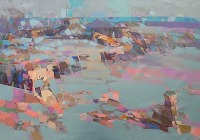 Pearl Canyon Abstract Landscape Original oil Painting, Ready to Hang
