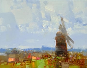 Old Mill, Landscape Impressionism, Original oil Painting, Ready to Hang