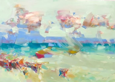 Oceanic Abstraction Seascape Impressionism Original oil Painting Ready to Hang