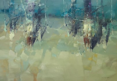 Whispering Pines, Landscape Impressionism Original oil Painting, Ready to Hang