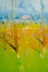 Sunny Day, Landscape impressionism Original oil Painting, Ready to Hang