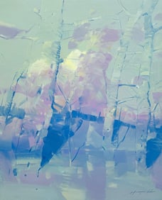 Sky Reflection Landscape Impressionism Original oil Painting, Ready to Hang