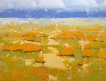 Poppies Landscape Impressionism Original oil Painting, Ready to Hang