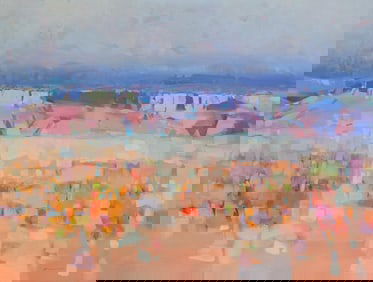 Desert View Landscape Impressionism Original oil Painting, Ready to Hang